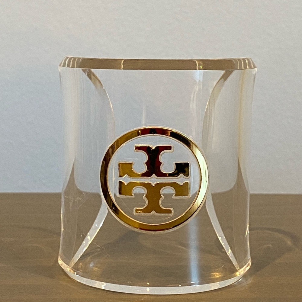 Tory Burch Clear Lucite Logo Cuff